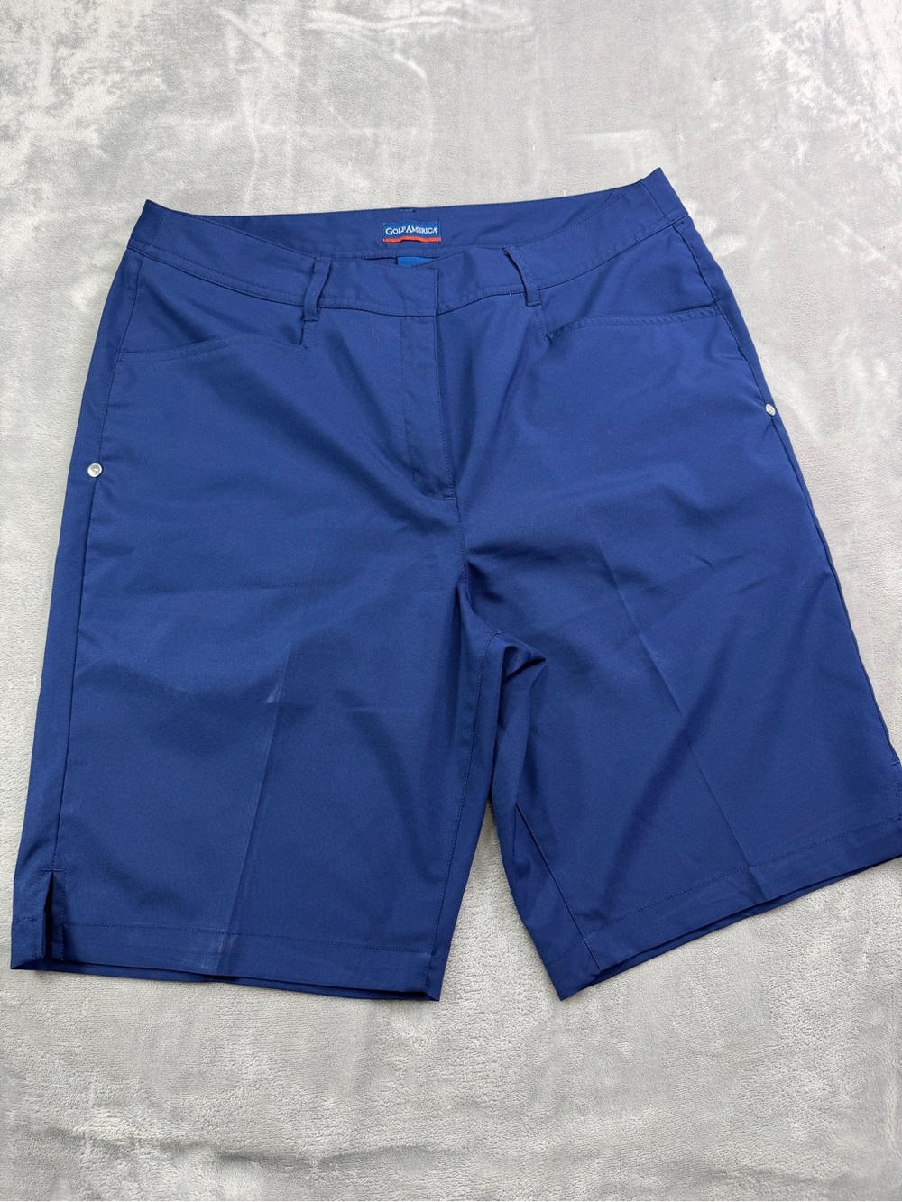 GolfAmerica Women's Royal Blue Bermuda Shorts Sports Flat from Pockets 10
